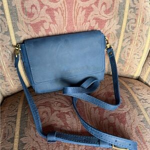 Portland Leather Dark Blue Brushed Crossbody